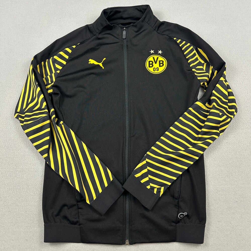 Borussia Dortmund Jacket Men Small Black Yellow PUMA Full Zip BVB MLS S